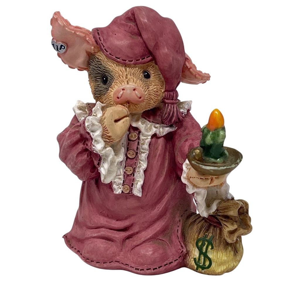 Vintage Enesco This Little Piggy 'Boar Humbug’ Figurine 1995 #145823 3” Tall